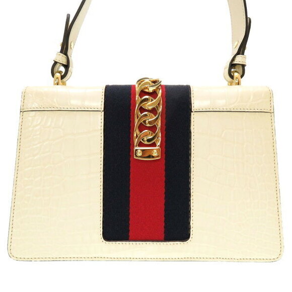 Gucci Sylvis Crocodile Shoulder Bag White - Picture 3 of 8